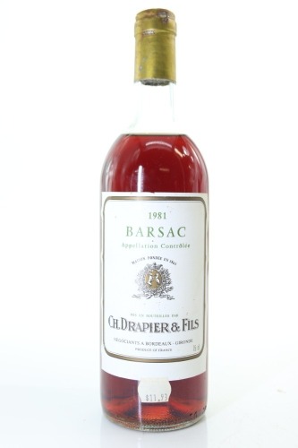 (1) 1981 Ch. Drapier & Fils Barsac, Bordeaux (MS)