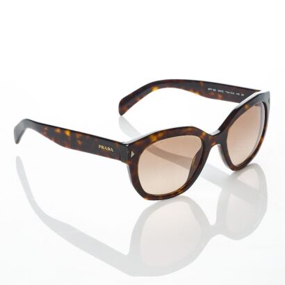 Prada, SPR12S Tortoiseshell Frame Brown Sunglasses with Case