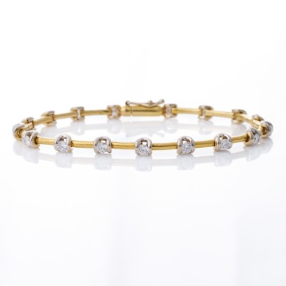 18ct Yellow Gold, 1.15ct Diamond Tennis Bracelet, Hartfields