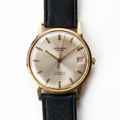 9ct Yellow Gold, 33mm J.W. Benson London Hand-wound Wristwatch, circa 1970's
