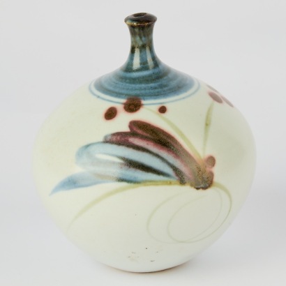 A Peter Collis Vase with Hand Painted Abstract Design