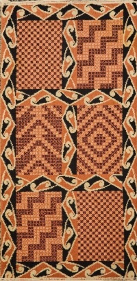 A Feltex Rug with Maori Motif