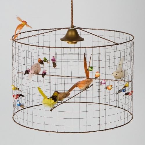 A Petite Voliere Pendant Light by Mathieu Challieres