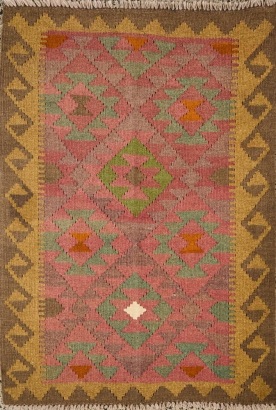 A Hand Knotted Wool Kilim