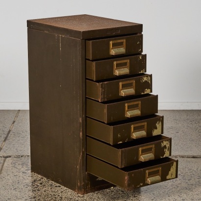 A Vintage Metal Filing Cabinet