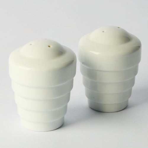 A pair of Frank Lloyd Wright Guggenheim Museum design Salt and Pepper Shakers