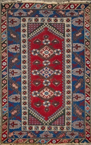 An Antique Handknotted Shiraz wool Turkish Rug