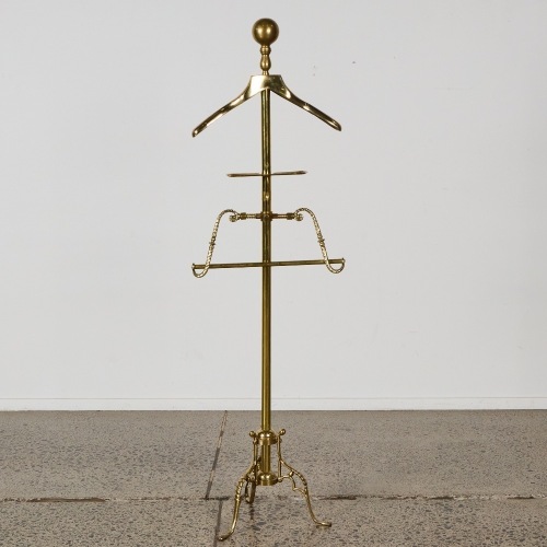 A Mid Century Gentleman's Brass Valet Butler