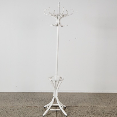 A Bentwood Coat Stand in White Finish