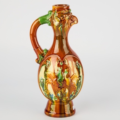 A Chinese Scancai Pottery Ceramic Phoenix Ewer
