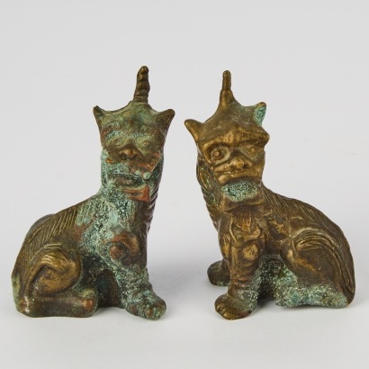 A Pair of Antique Mythological Guardian Beasts