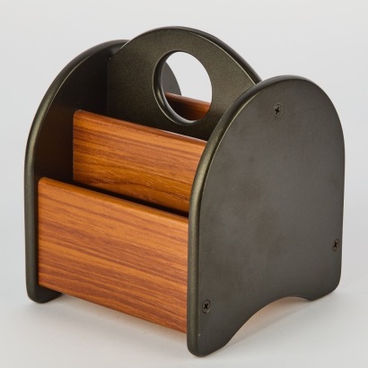 A Modernist Wooden Desk Organiser Caddy