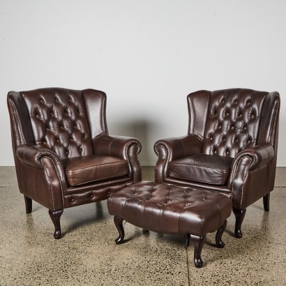 A Leather Chesterfield Sofa