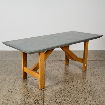 A Hand Made Zinc Table by Terence Conran for Country Road Australia, 1980s