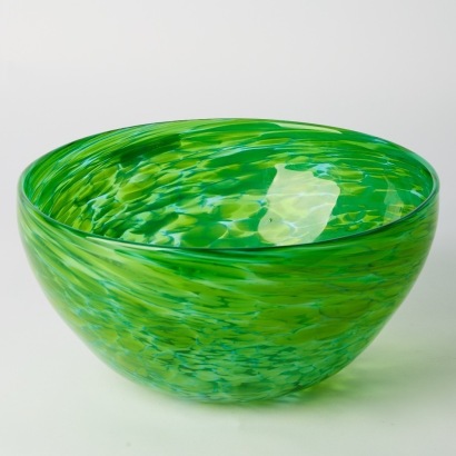 Garry Nash Large Emerald Green Art Glass Bowl 2015