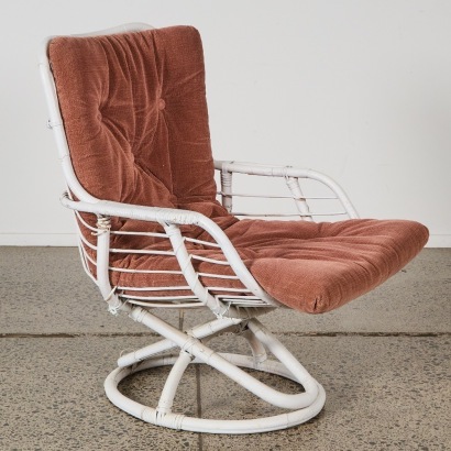 A Vintage Bent Rattan Lounge Chair