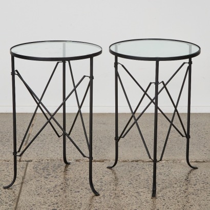 A Pair of Minimal Circular Side Tables