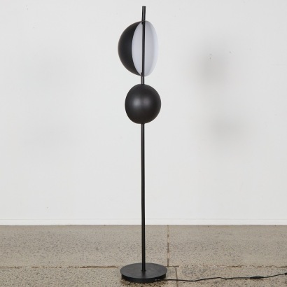 An Oluce Superluna Style Floor Lamp