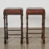 A Pair of Jacobean Revival Style Bar Stools