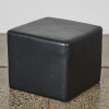 A Black Leather Foot Stool - 2
