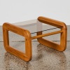 A Solid Wood Sleigh Based Side Table - 2