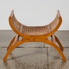 A Contemporary Anglo-Indian Style Cane and Hardwood Curule Stool - 2