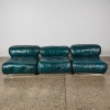 A 1970s Italian-Style Modular Leather Sofa in Teal Leather - 2