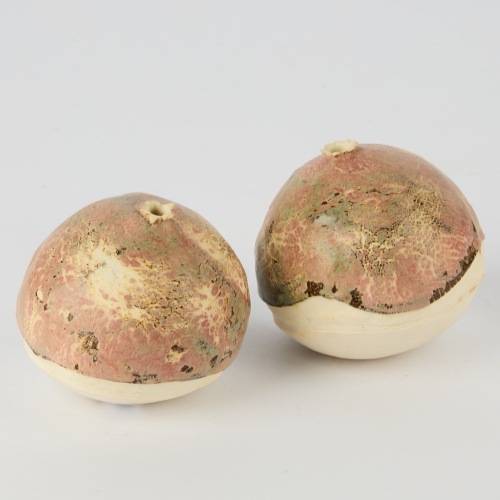 A Pair of Raku Bud Vases