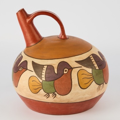 A Handpainted Pottery Peruvian Vessel