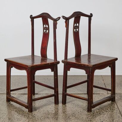 A Chinese 19th Century Late Qing Dynasty Aged Wooden Chair