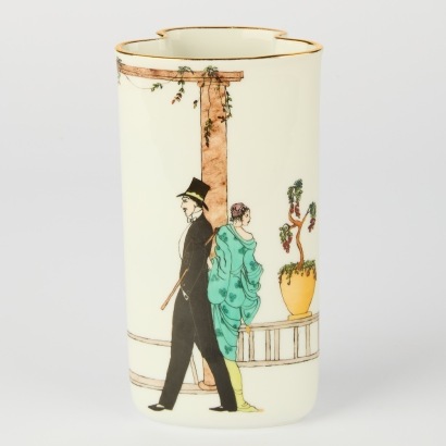 A Vintage Art Deco Hand Painted Vase by Thomas,Germany