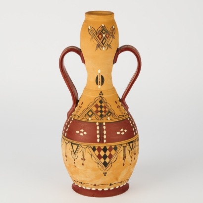 A Vintage Hand Painted Terracota Vase