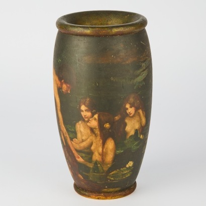 A Hand Painted Wood Vase