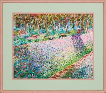 A French Artists Impression of Garden at Giverny by Claude Monet