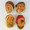 A Set of Four Bossons Chalkware Wall Hung Figural Heads