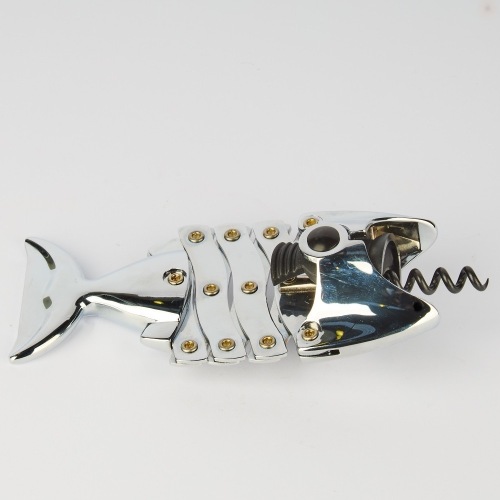 A Lazy Fish Chrome Wine Bottle Corkscrew