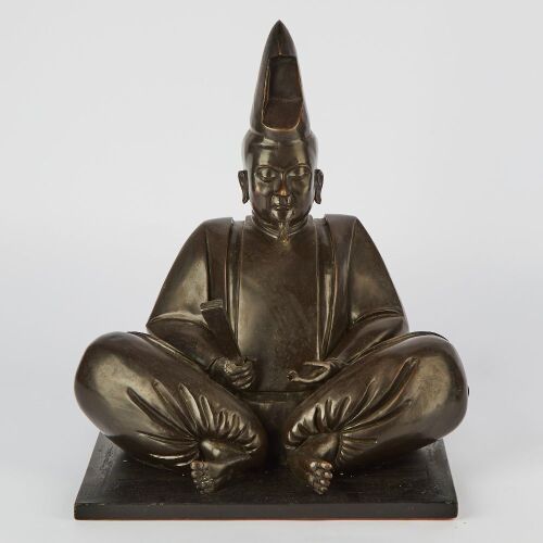 A Japanese 20th-century bronze figure of a shogun