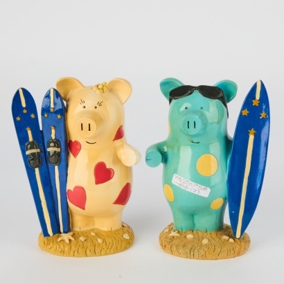 A Pair of Pig-Form Money Boxes