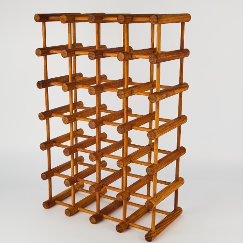 A Mid-Century Teak 24-Bottle Wine Rack