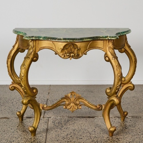 A Rococo-Style Console with Marble-Look Top