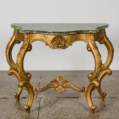 A Rococo-Style Console with Marble-Look Top