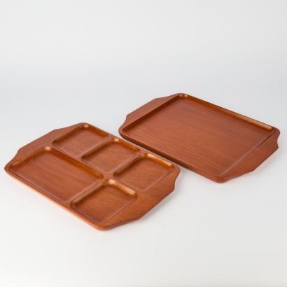 A Pair of Ebbtide Woodware Servin Trays, New Zealand