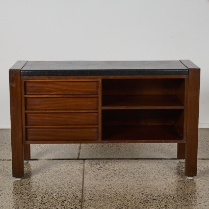 A Vintage Mahogany and Vinyl Work Desk