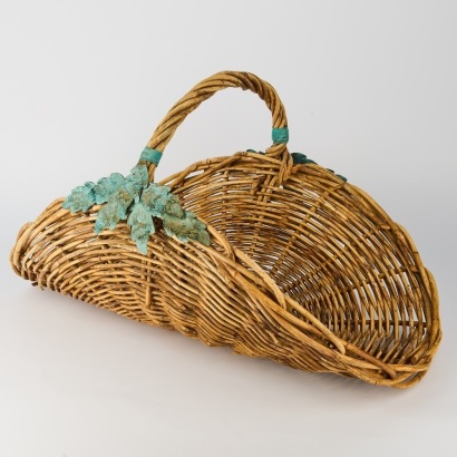 A Vintage Florist Basket with Metal Detail