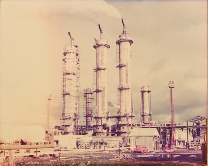 A Vintage Hand Coloured Photograph of Kapuni Gas Field