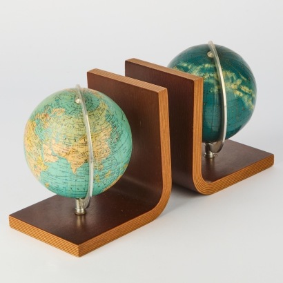 A Pair of German Mid-Century Globe Bookends