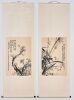 A Set of Two Chinese Ink Hanging Scrolls Depicting Plum Blossom and Bamboo