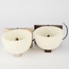 A Pair of Spanish Marble and Brass Wall Sconces