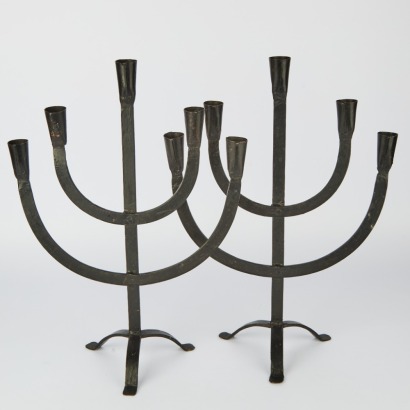 A Pair of Brutalist Candelabras