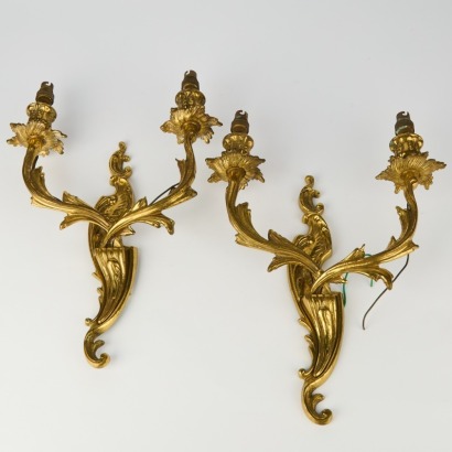 A Pair of Vintage Brass Sconces